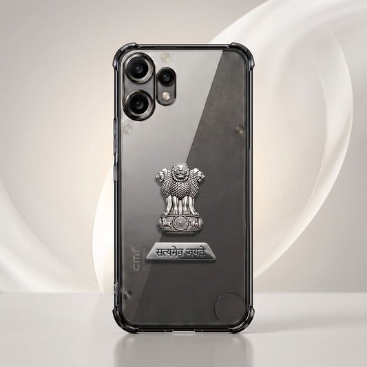 Nothing Phone 2 Pro 5G Satyamev Jayate 2-in-1 Emblem Transparent Shockproof Airbag Case