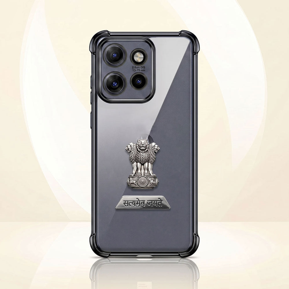 Motorola Edge 50 Neo 5G Satyamev Jayate 2-in-1 Emblem Transparent Shockproof Airbag Case