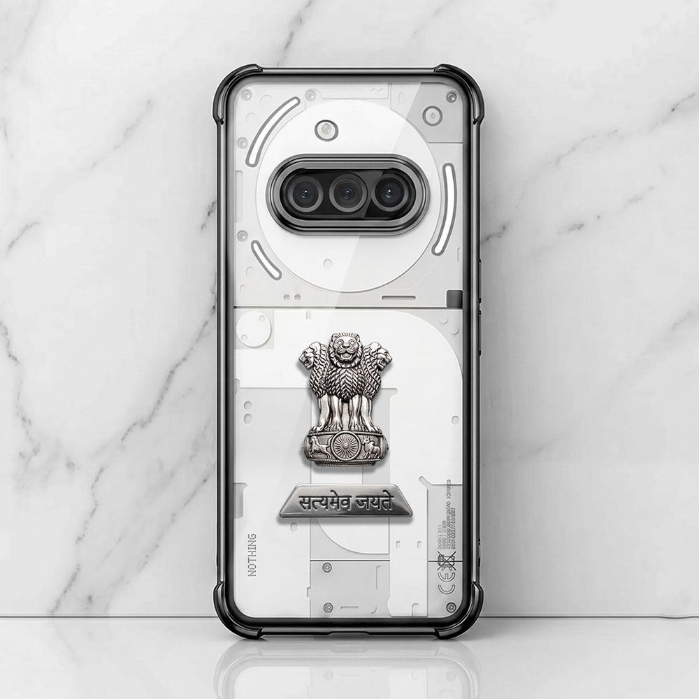 Nothing Phone 3a 5G Satyamev Jayate 2-in-1 Emblem Transparent Shockproof Airbag Case