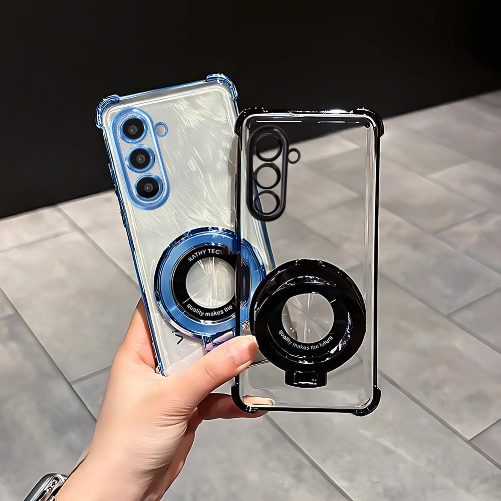 Samsung Galaxy A36 5G Original Luxury Magnifier Ring Stand Shockproof Airbags Corner Case (Buy 1 Get 1 Surprise Cover)