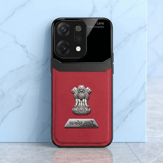 Oppo Reno 14 5G Satyamev Jayate 2-in-1 Emblem Leather Lens Protective Back Case