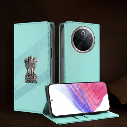 Vivo T4 5G Satyamev Jayate 3D Emblem Magnetic Flip Wallet Case