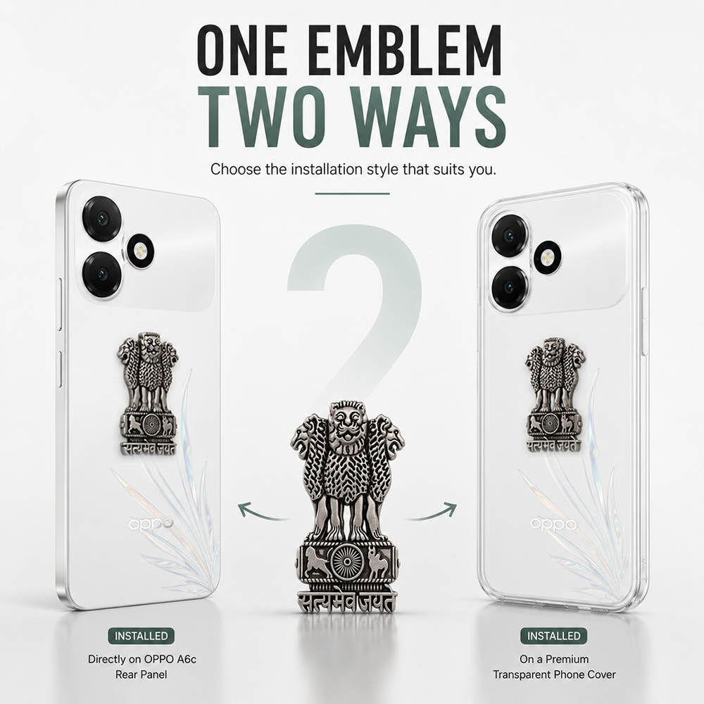 OPPO A6s 5G Compatible Satyamev Jayate 3D Metal Emblem Sticker