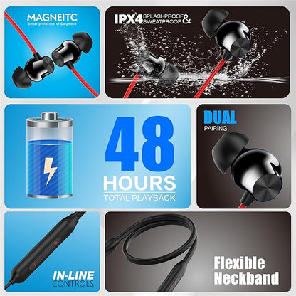 Wireless Neck Band With Soft Earbuds (HP01)