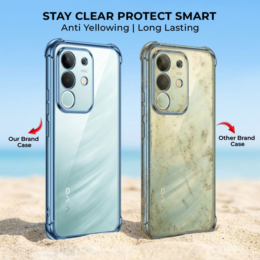 Vivo Y31 Pro 5G Anti-Yellow Electroplating Transparent Airbags Case