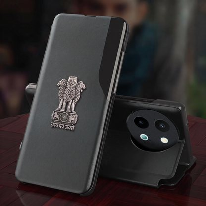 Vivo Y58 5G Satyamev Jayate Half Window Leather Flip Case