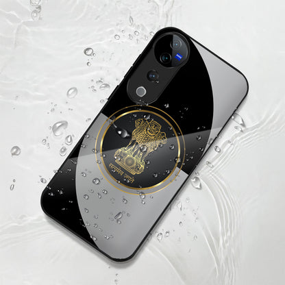 Vivo V40 Pro 5G Premium Acrylic Shockproof Glass Back Case (Satyamev Noir)