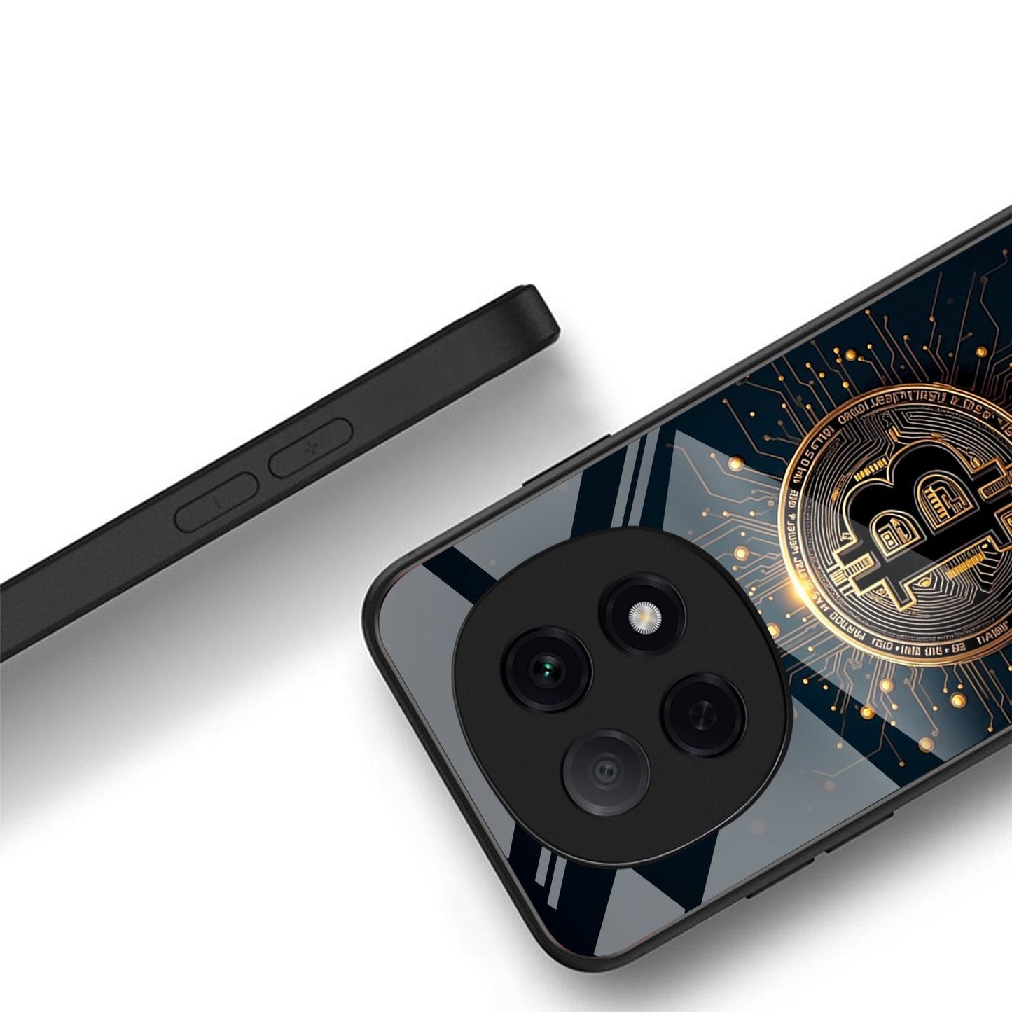 OPPO F29 Pro 5G Premium Acrylic Shockproof Glass Back Case (Bitcoin Armor)