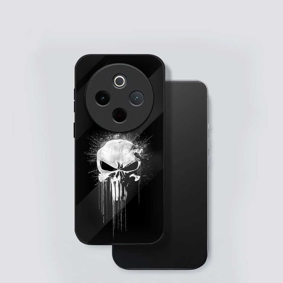 Vivo T4 5G Premium Acrylic Shockproof Glass Back Case (Punisher Skull)