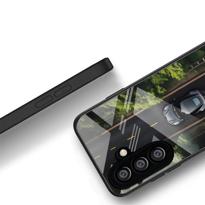 Samsung Galaxy A56 Premium Acrylic Shockproof Glass Back Case (Road Never Give Up)