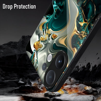 Vivo V60 5G Premium Acrylic Shockproof Glass Back Case (Ocean Ember)