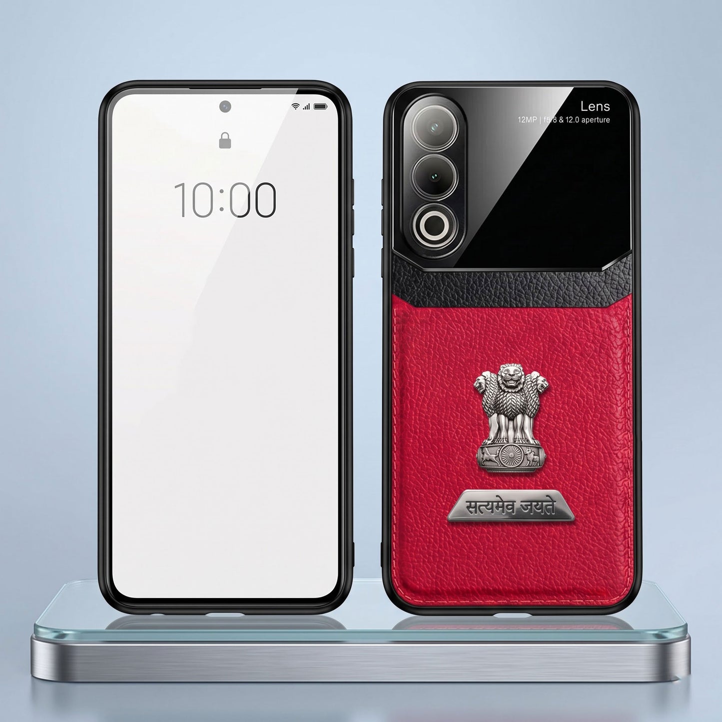 Oppo K12x 5G Satyamev Jayate 2-in-1 Emblem Leather Lens Protective Back Case