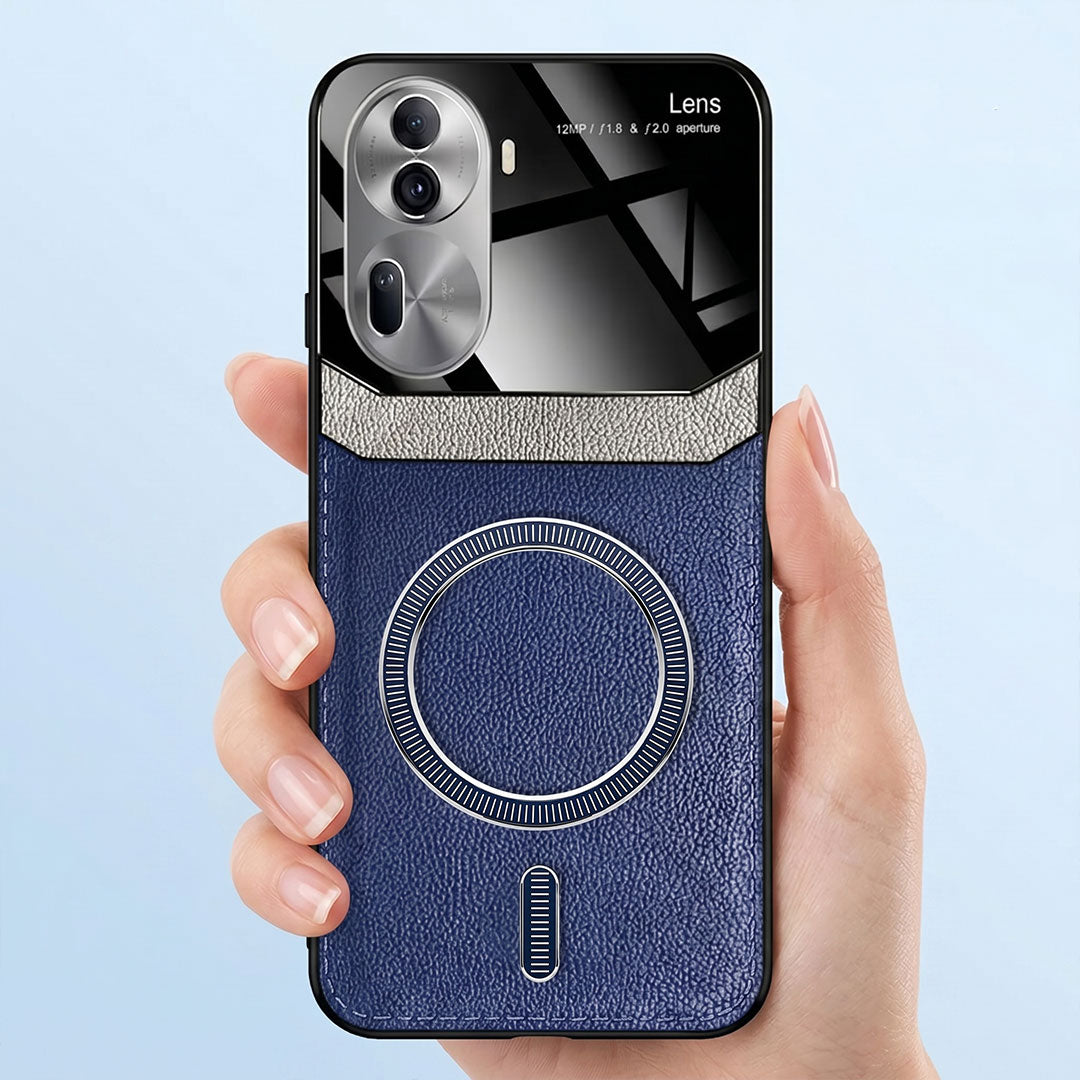 Oppo Reno 11 Pro 5G Premium Magsafe Magnetic Leather Lens Protective Case