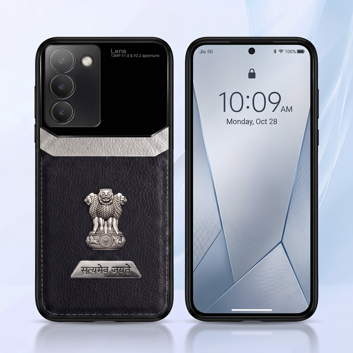 Vivo Y200e 5G Satyamev Jayate 2-in-1 Emblem Leather Lens Protective Back Case