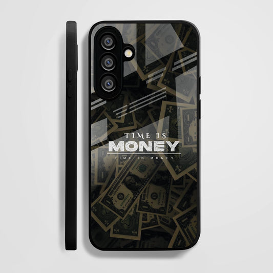 Samsung Galaxy A56 Premium Acrylic Shockproof Glass Back Case (Time Is Money)