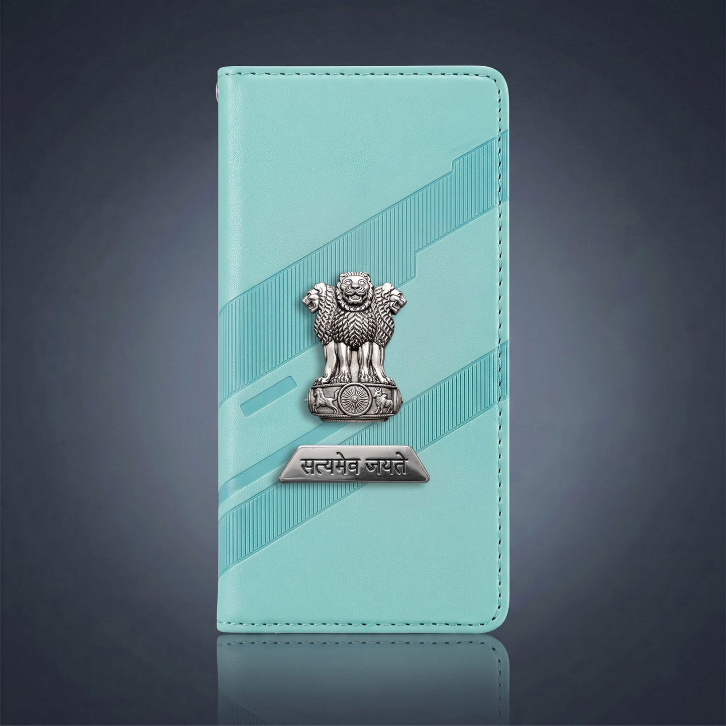 Redmi Note 14 Pro+ 5G Metal Satyamev Jayate 2-in-1 Emblem Magnetic Flip Wallet Case