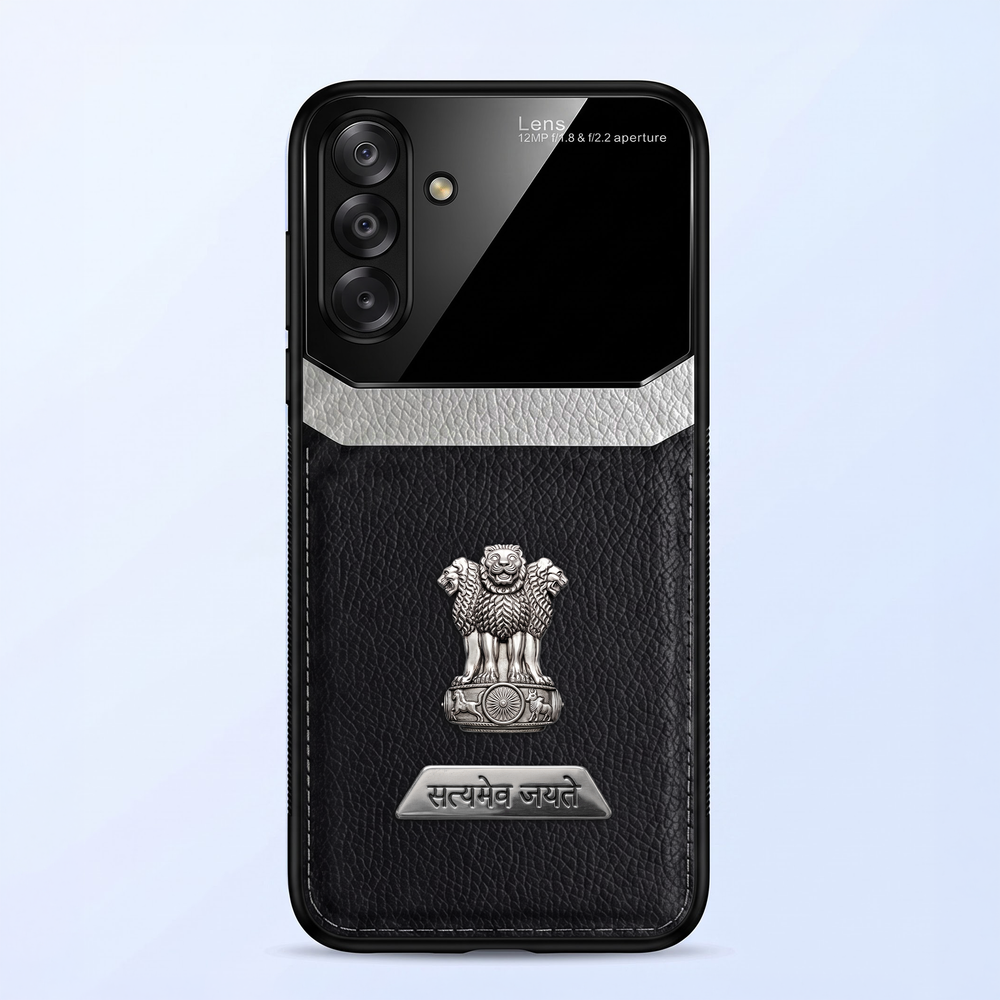 Samsung Galaxy A16 5G Satyamev Jayate 2-in-1 Emblem Leather Lens Protective Back Case