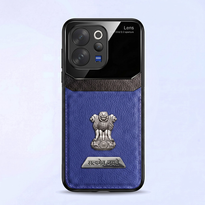 Vivo V70 5G Satyamev Jayate 2-in-1 Emblem Leather Lens Protective Back Case
