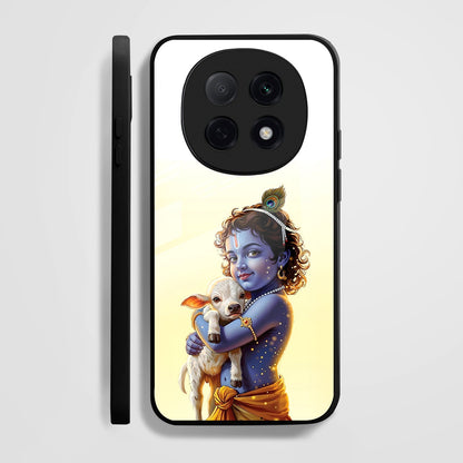OPPO F29 Pro 5G Premium Acrylic Shockproof Glass Back Case (Cute Krishna)