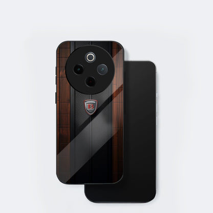 Vivo T4 5G Premium Acrylic Shockproof Glass Back Case (Carbon Oak)