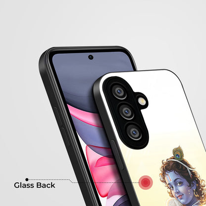 Samsung Galaxy A56 Premium Acrylic Shockproof Glass Back Case (Cute Krishna)