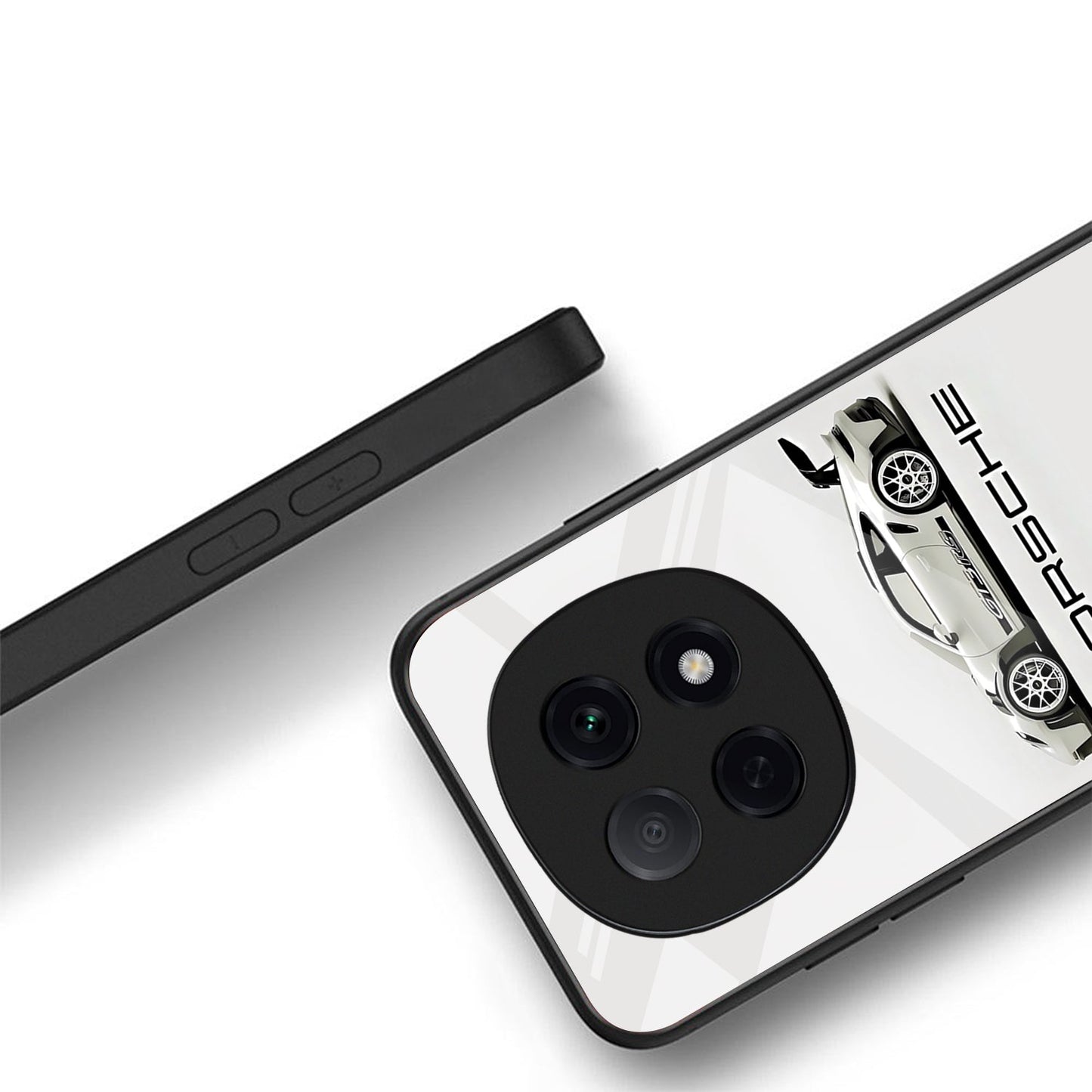 OPPO F29 Pro 5G Premium Acrylic Shockproof Glass Back Case (White Porsche)