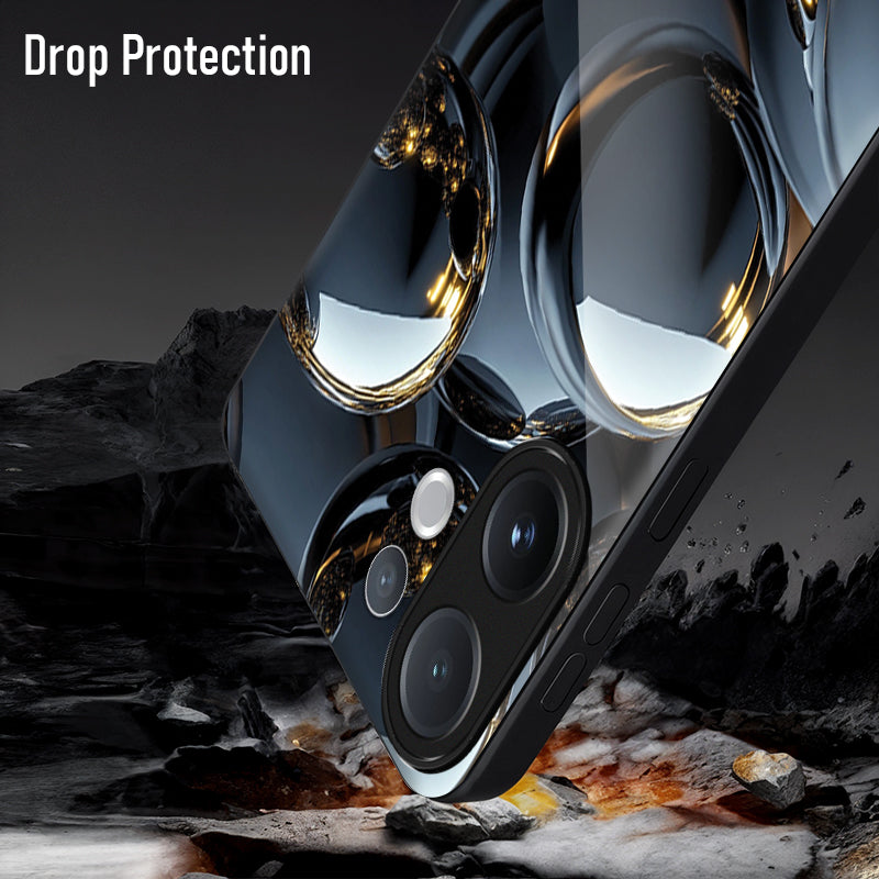 Vivo V60 5G Premium Acrylic Shockproof Glass Back Case (Mirror Spheres)