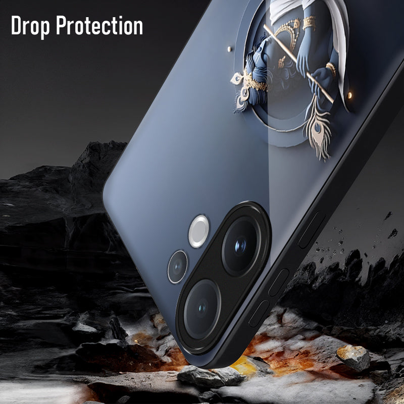 Vivo V60 5G Premium Acrylic Shockproof Glass Back Case (Krishna)