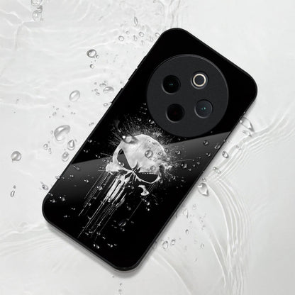 Vivo T4 5G Premium Acrylic Shockproof Glass Back Case (Punisher Skull)