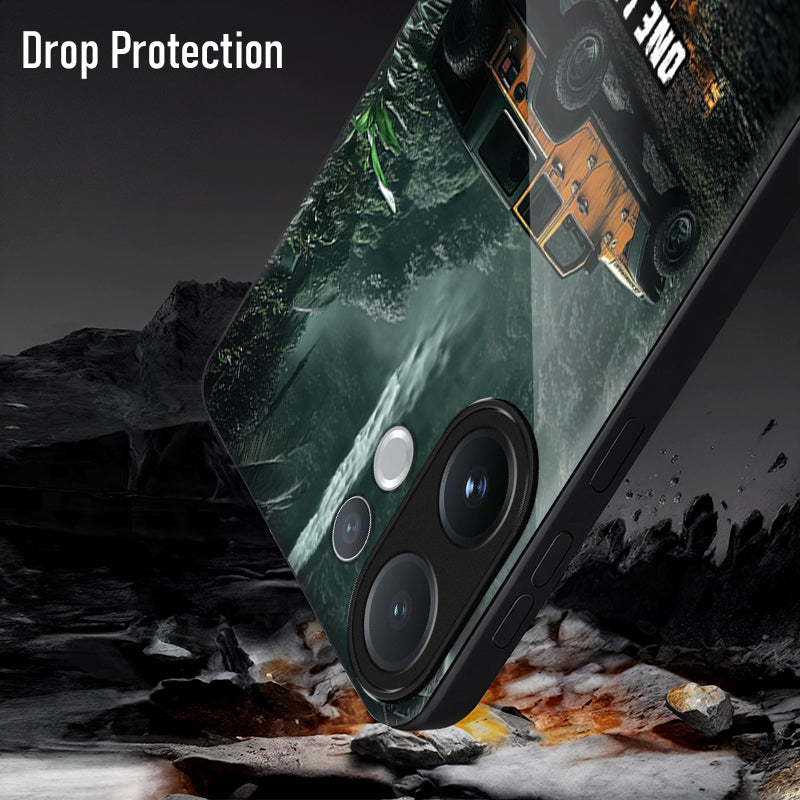 Vivo V60 5G Premium Acrylic Shockproof Glass Back Case (Jeep Case)