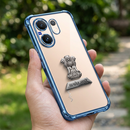 Vivo X200 FE 5G Satyamev Jayate 2-in-1 Emblem Transparent Shockproof Airbag Case