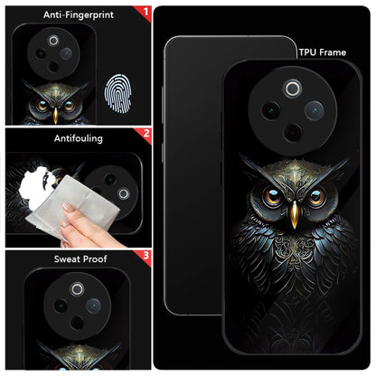 Vivo T4 5G Premium Acrylic Shockproof Glass Back Case (Midnight Owl)