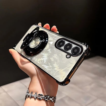 Samsung Galaxy A36 5G Original Luxury Magnifier Ring Stand Shockproof Airbags Corner Case (Buy 1 Get 1 Surprise Cover)