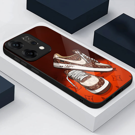 Oppo Reno 14 5G Premium Acrylic Shockproof Glass Back Case (Sneaker)