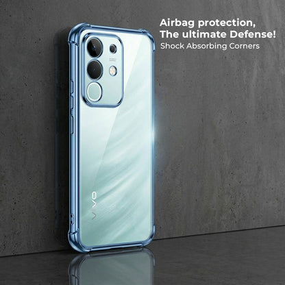 Vivo T4X 5G Anti-Yellow Electroplating Transparent Airbags Case