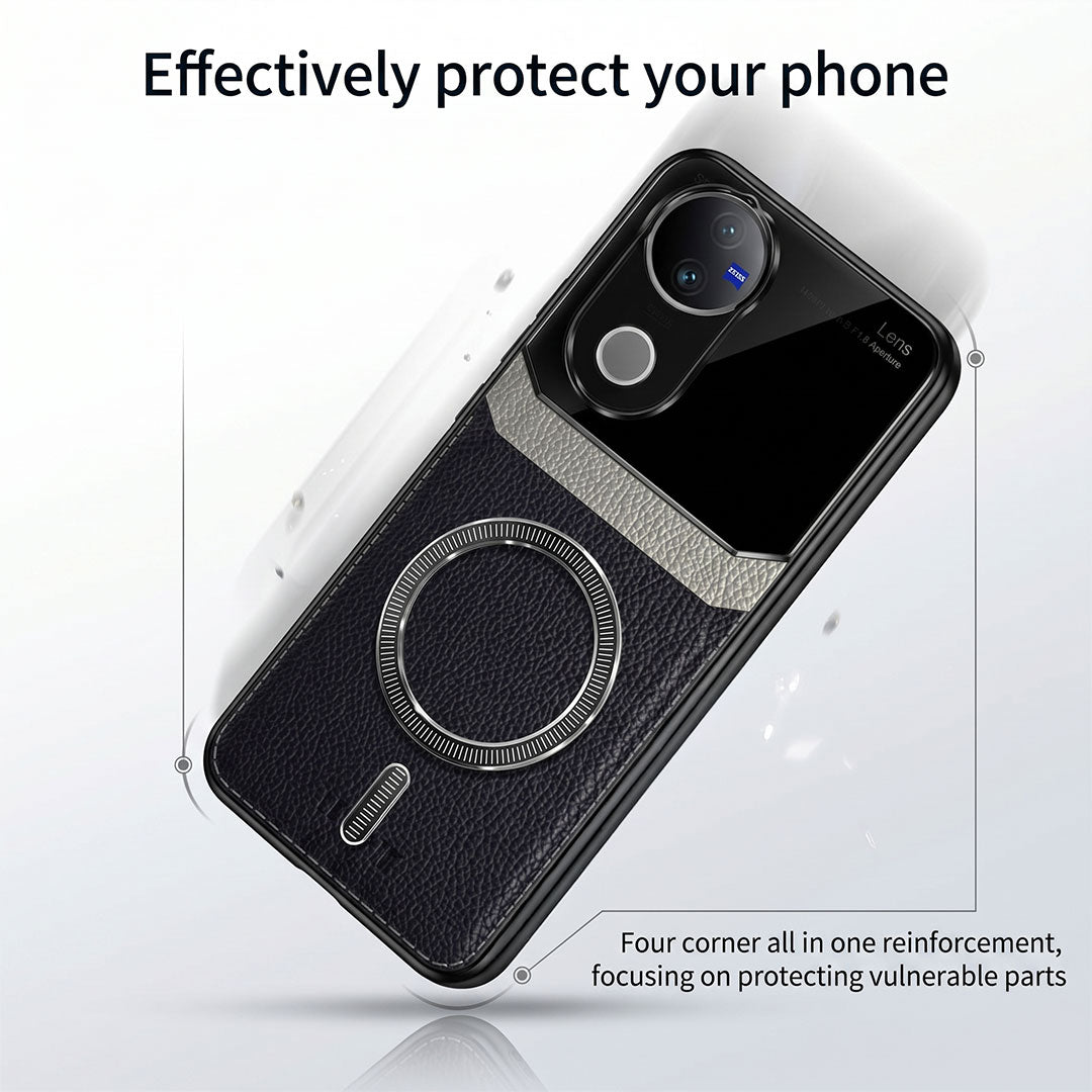 Vivo V50 5G Premium Magsafe Magnetic Leather Lens Protective Case