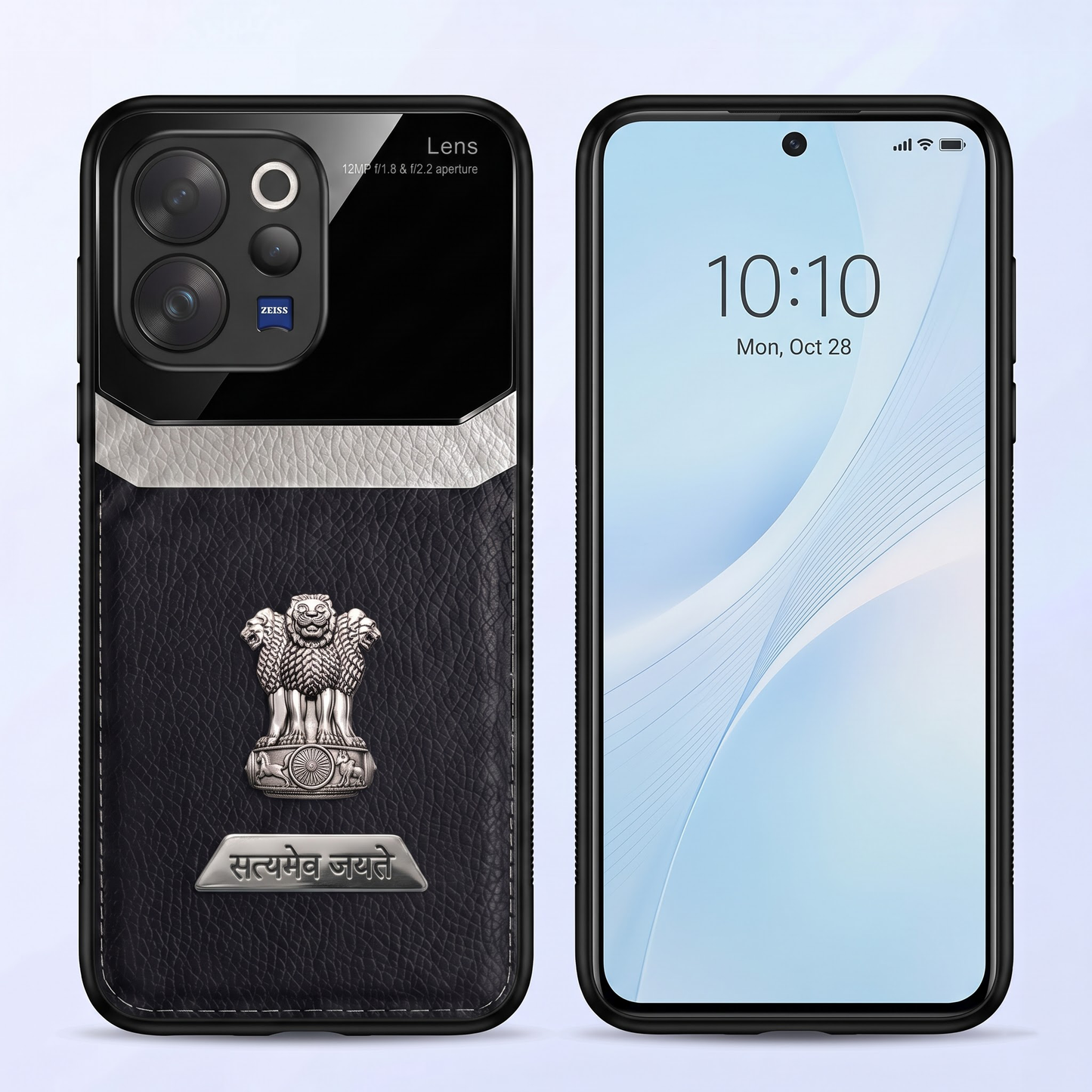 Vivo V70 5G Satyamev Jayate 2-in-1 Emblem Leather Lens Protective Back Case