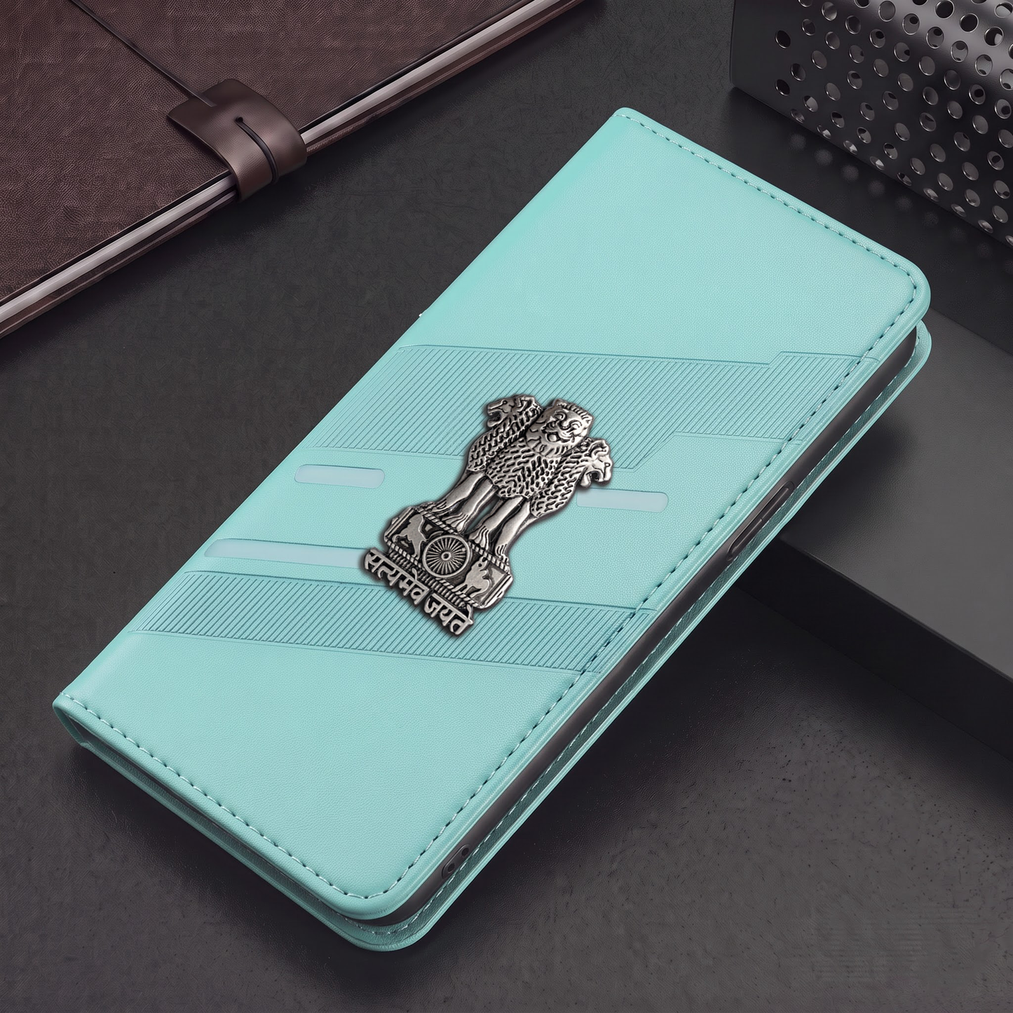 Vivo T4 5G Satyamev Jayate 3D Emblem Magnetic Flip Wallet Case