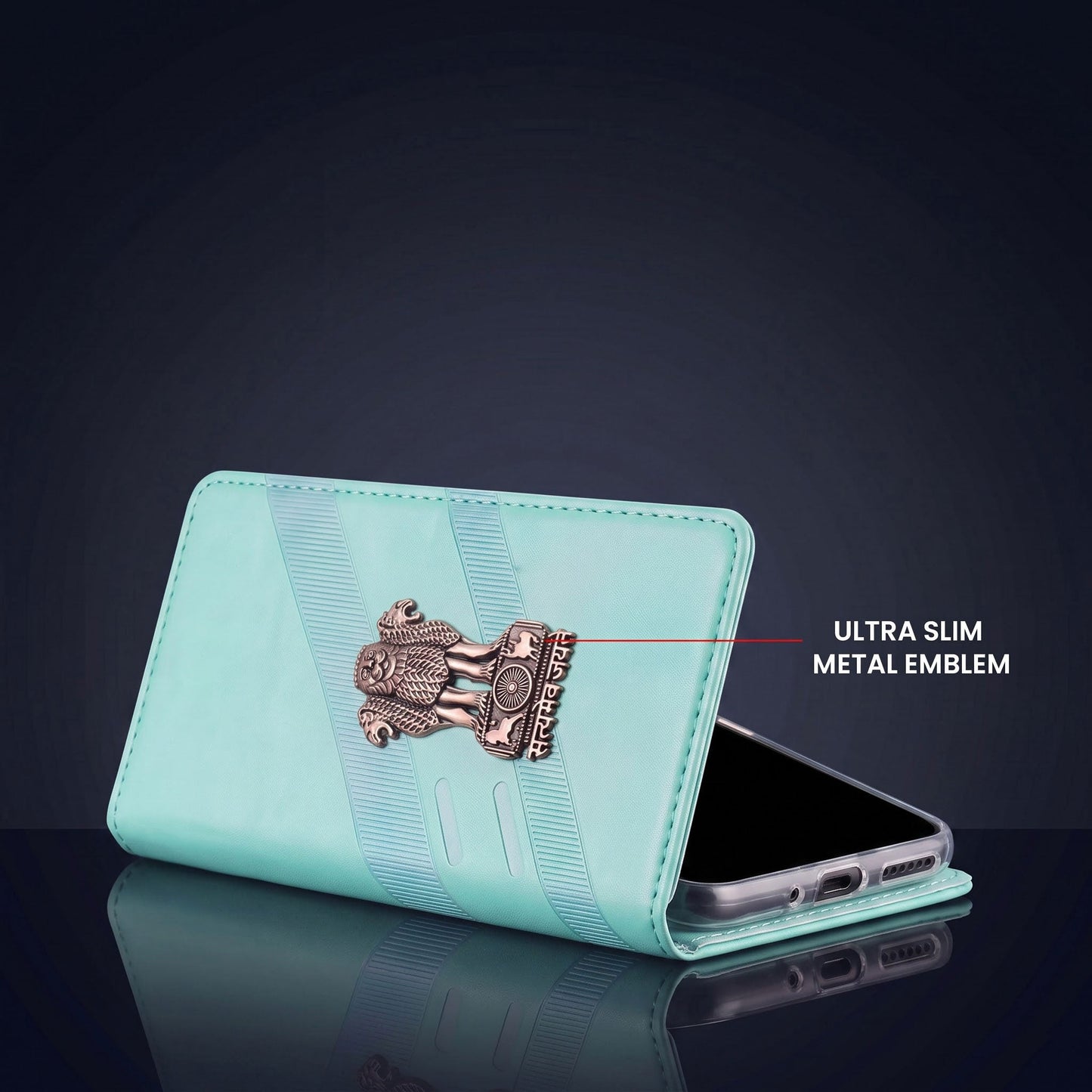 Oppo F29 Pro 5G Satyamev Jayate 3D Emblem Magnetic Flip Wallet Case