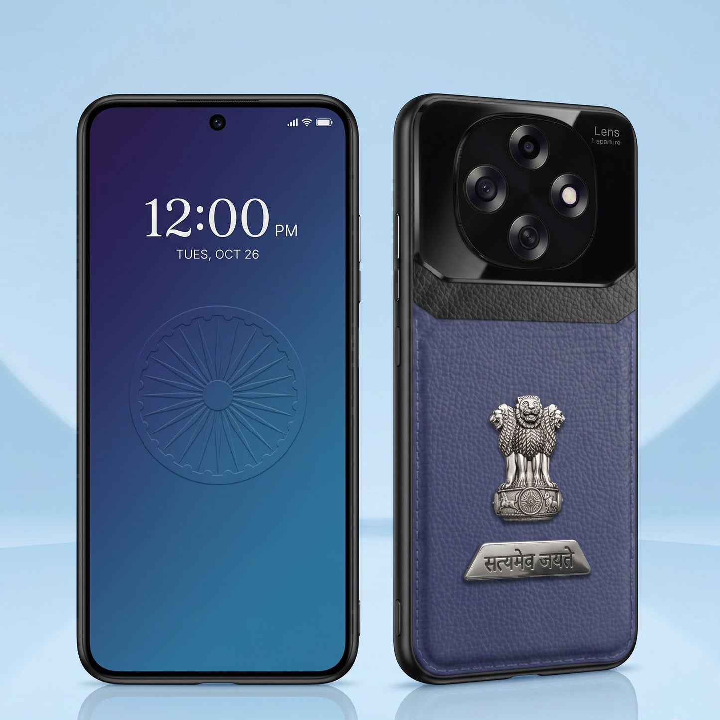 Oppo F31 Pro 5G Satyamev Jayate 2-in-1 Emblem Leather Lens Protective Back Case