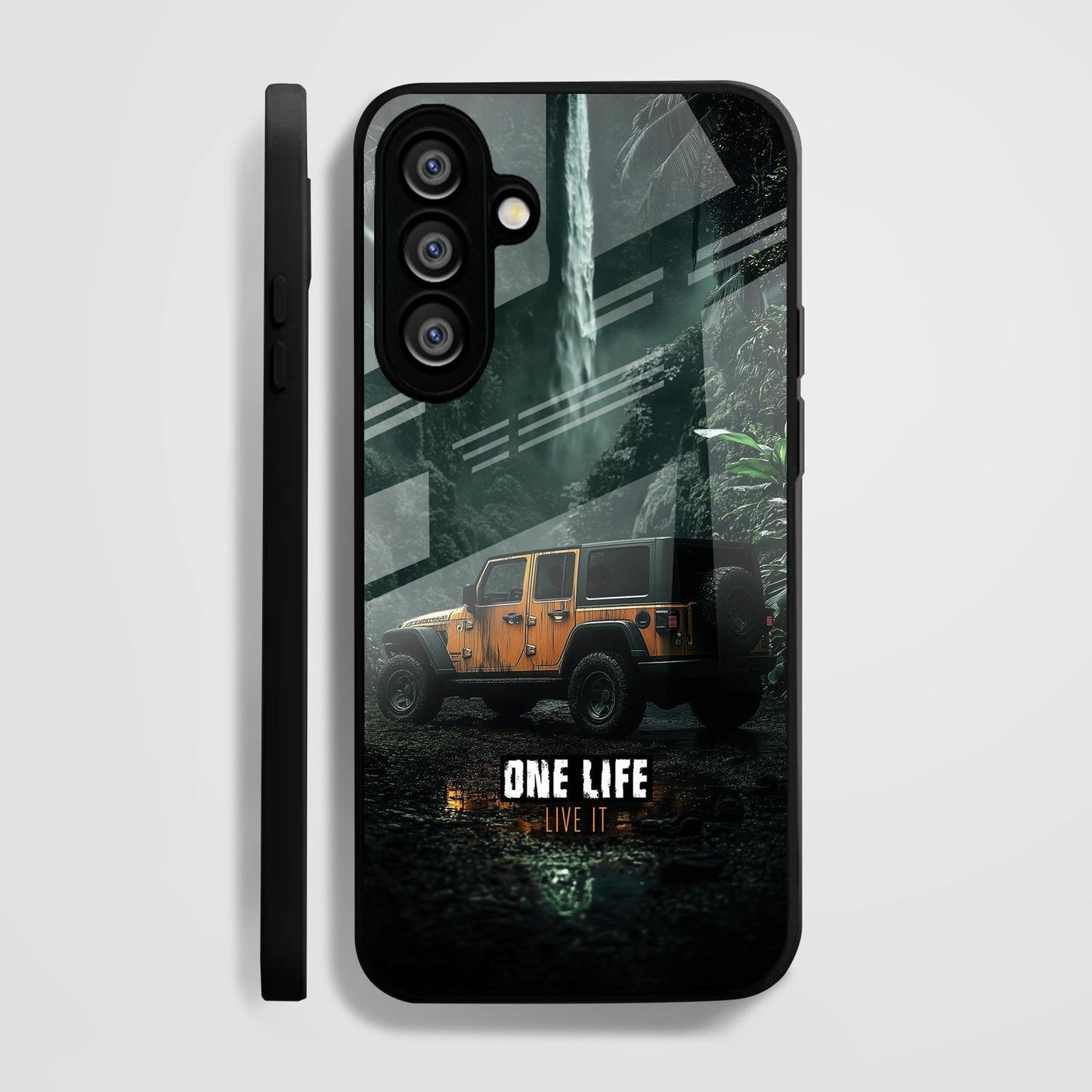 Samsung Galaxy A56 Premium Acrylic Shockproof Glass Back Case (Jeep Case)