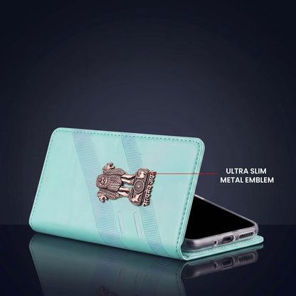 Vivo V50 5G Satyamev Jayate 3D Emblem Magnetic Flip Wallet Case
