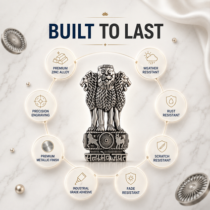 Realme 16T 5G Compatible Satyamev Jayate 3D Metal Emblem Sticker