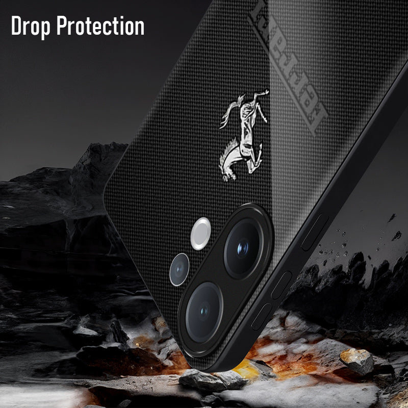 Vivo V60 5G Premium Acrylic Shockproof Glass Back Case (Ferrari Carbon Fiber)