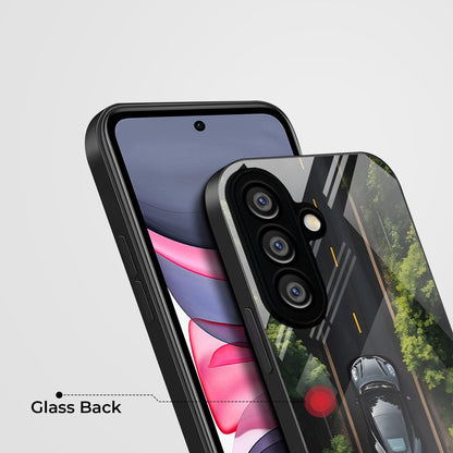 Samsung Galaxy A56 Premium Acrylic Shockproof Glass Back Case (Road Never Give Up)