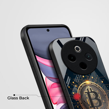Vivo T4 5G Premium Acrylic Shockproof Glass Back Case (Bitcoin Armor)
