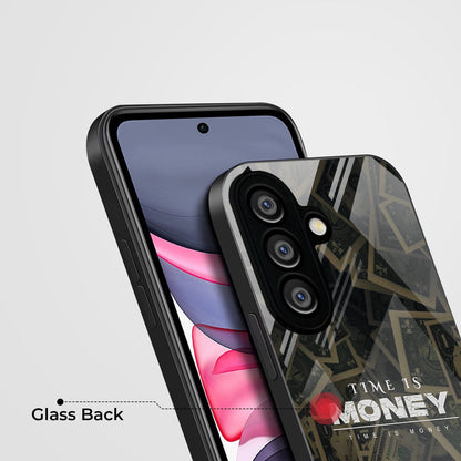 Samsung Galaxy A56 Premium Acrylic Shockproof Glass Back Case (Time Is Money)