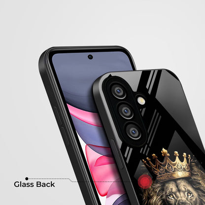 Samsung Galaxy A36 5G Premium Acrylic Shockproof Glass Back Case (Crowned Lion)
