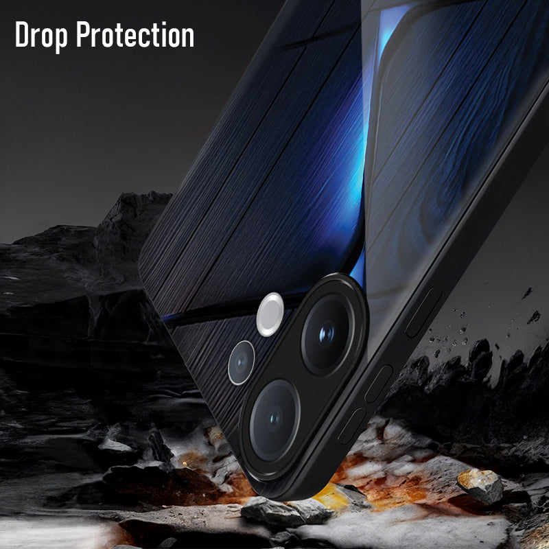 Vivo V60 5G Premium Acrylic Shockproof Glass Back Case ( Blue Gradient )