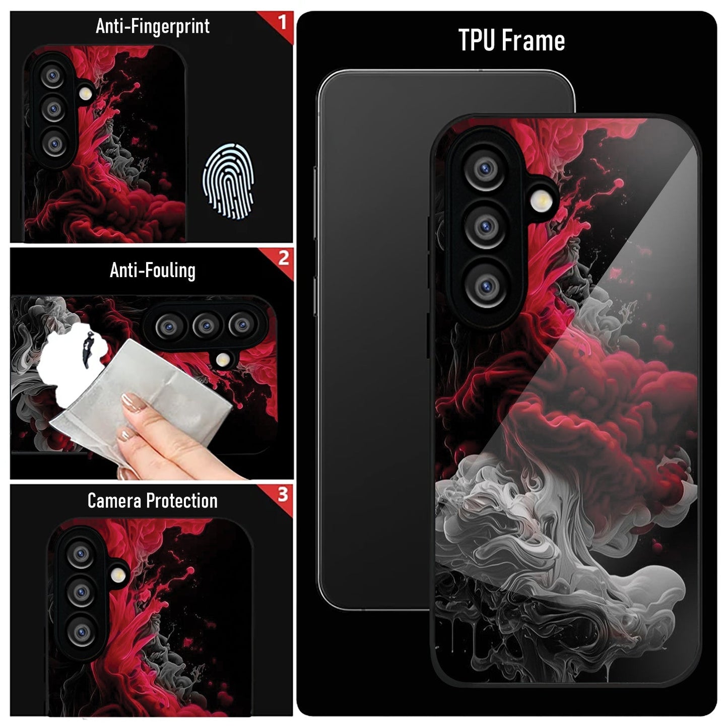 Samsung Galaxy A56 Premium Acrylic Shockproof Glass Back Case (Infernal Drift)